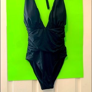 !!2 FOR $12!! NWT Beach Joy Black One-Piece SwimSuit w/ Halter
